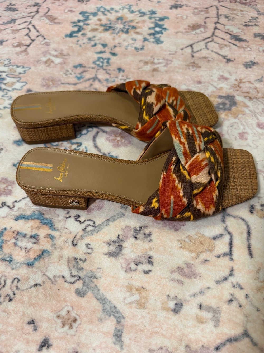 Sam Edelman Braided Slide Sandals in Rust, Brown, Yellow